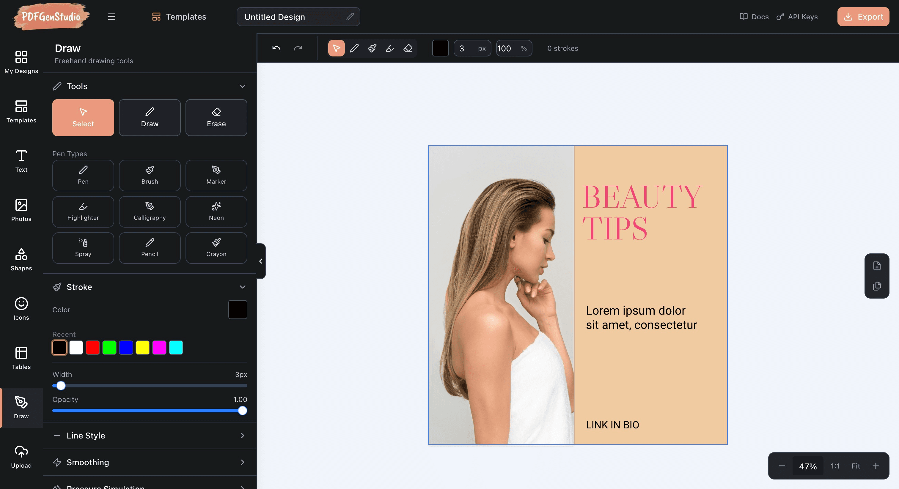 PDFGenStudio dynamic tables feature with auto-pagination and data binding capabilities