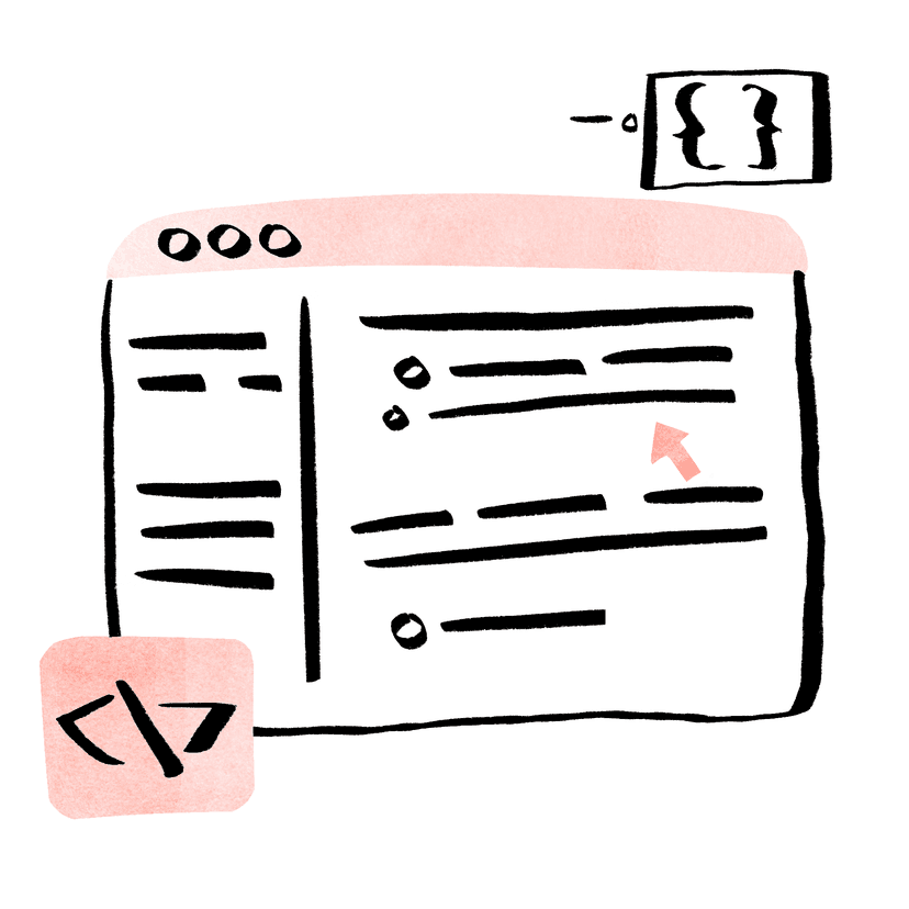 Step 2: Code integration icon showing REST API connection for PDF generation