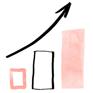 Scalability chart icon showing business growth with high-volume document generation